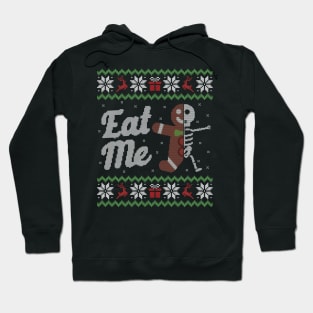 Ugly Christmas Sweater Gingerbread Skeleton Eat Me Hoodie